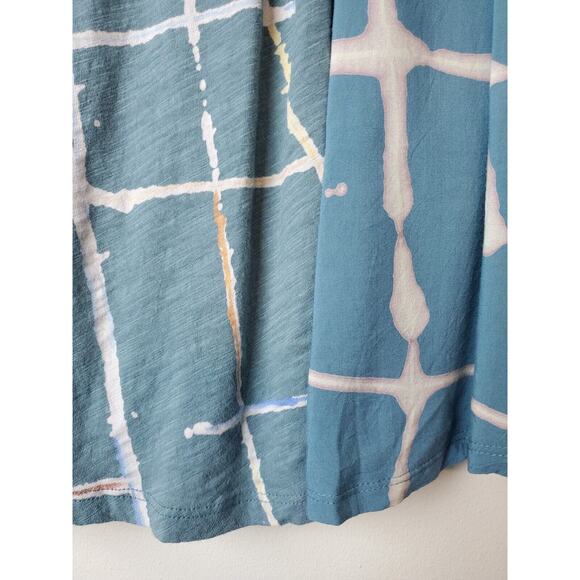 Akemi Kin Anthropologie Women Top Small Blue LIGHT STREAKS Flowey Short Sleeve - Picture 3 of 12